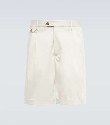 lardini cotton-blend satin shorts in beige