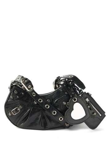 balenciaga - cagole xs leather shoulder bag - womens - black