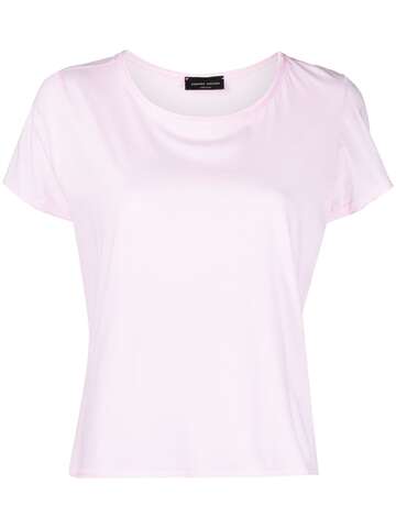 roberto collina pleat-detail cotton t-shirt - pink
