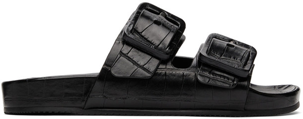 Balenciaga Black Croc Mallorca Sandals