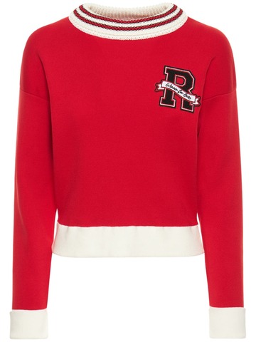 RED VALENTINO Cotton Knit Sweater in red