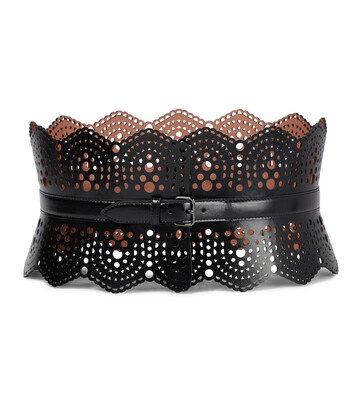 AlaÃ¯a Leather corset belt in black