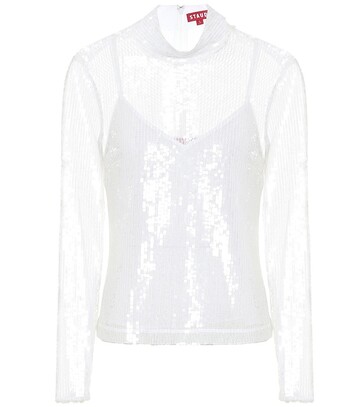 Staud Chaka sequined blouse in white