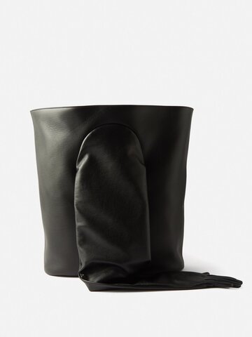 balenciaga - glove large leather tote bag - womens - black