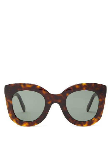Celine Eyewear - Oversized Round Tortoise-effect Acetate Sunglasses - Womens - Tortoiseshell