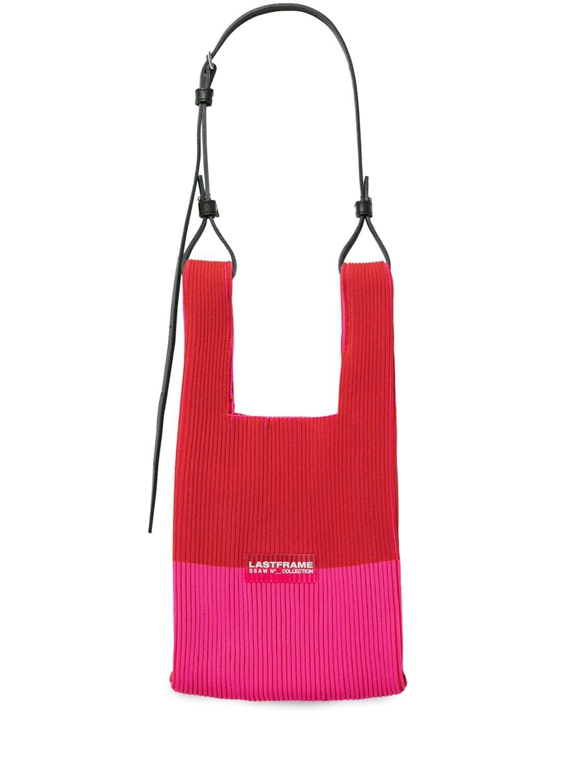 LASTFRAME Small Bi-color Market Bag in pink / red
