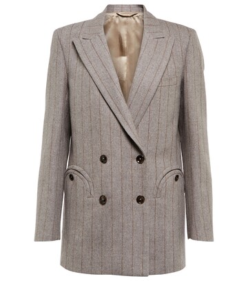 Blazé Milano Pinstripe wool-blend blazer in grey