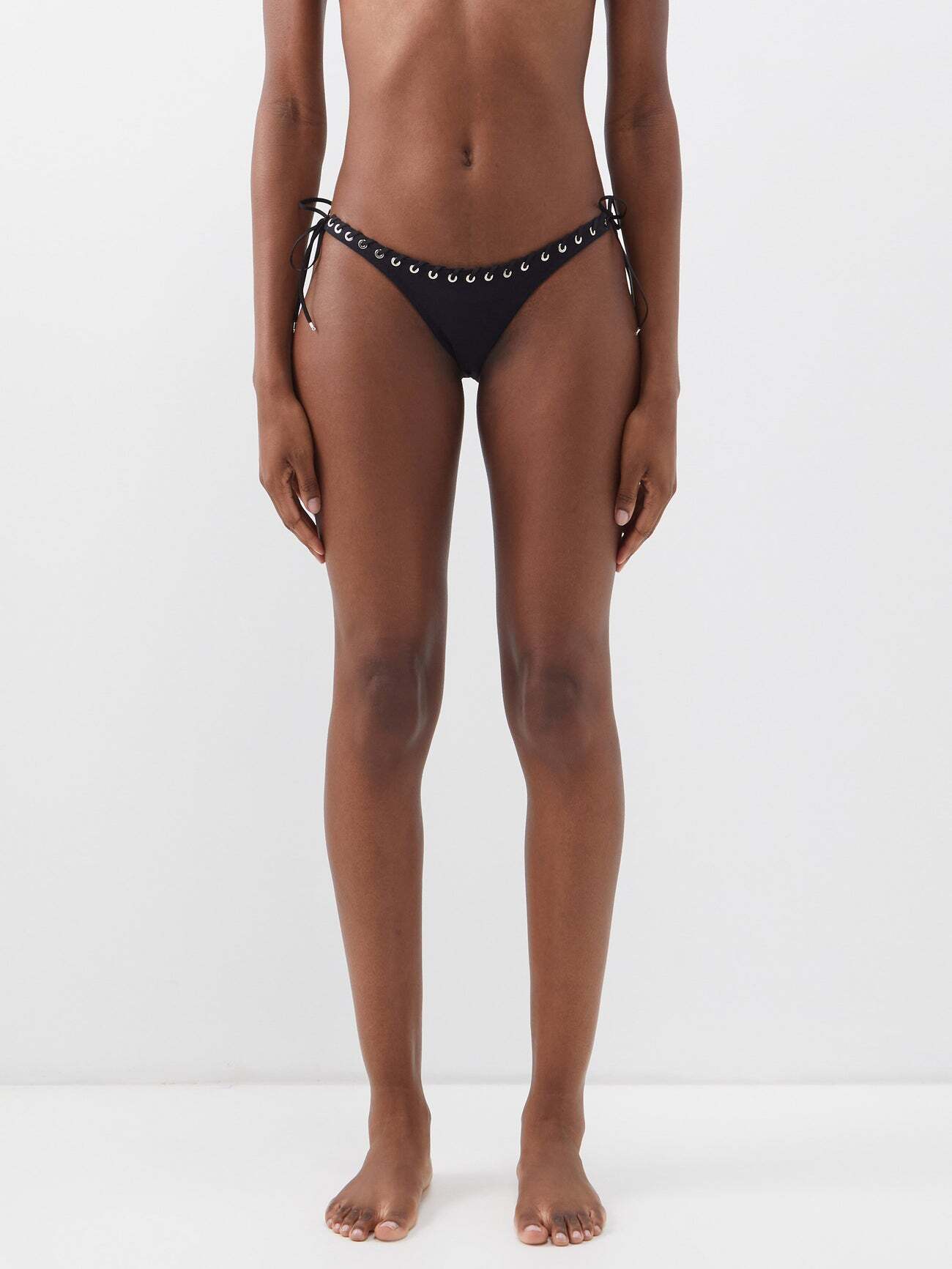 Ludovic De Saint Sernin - Whipstitched Tie-side Bikini Briefs - Womens - Black