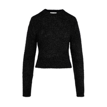 ami paris cropped sweater in black