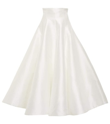 costarellos taffeta maxi skirt in white