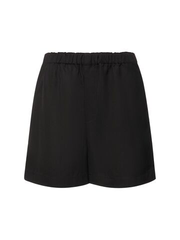 loulou studio seto viscose blend shorts in black