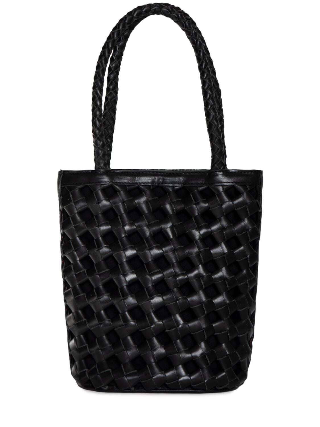 BEMBIEN Bonita Handwoven Leather Shoulder Bag in black