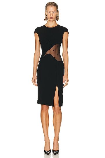 givenchy tubino lace cut out dress in black