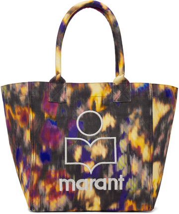 isabel marant multicolor small yenky logo tote in black