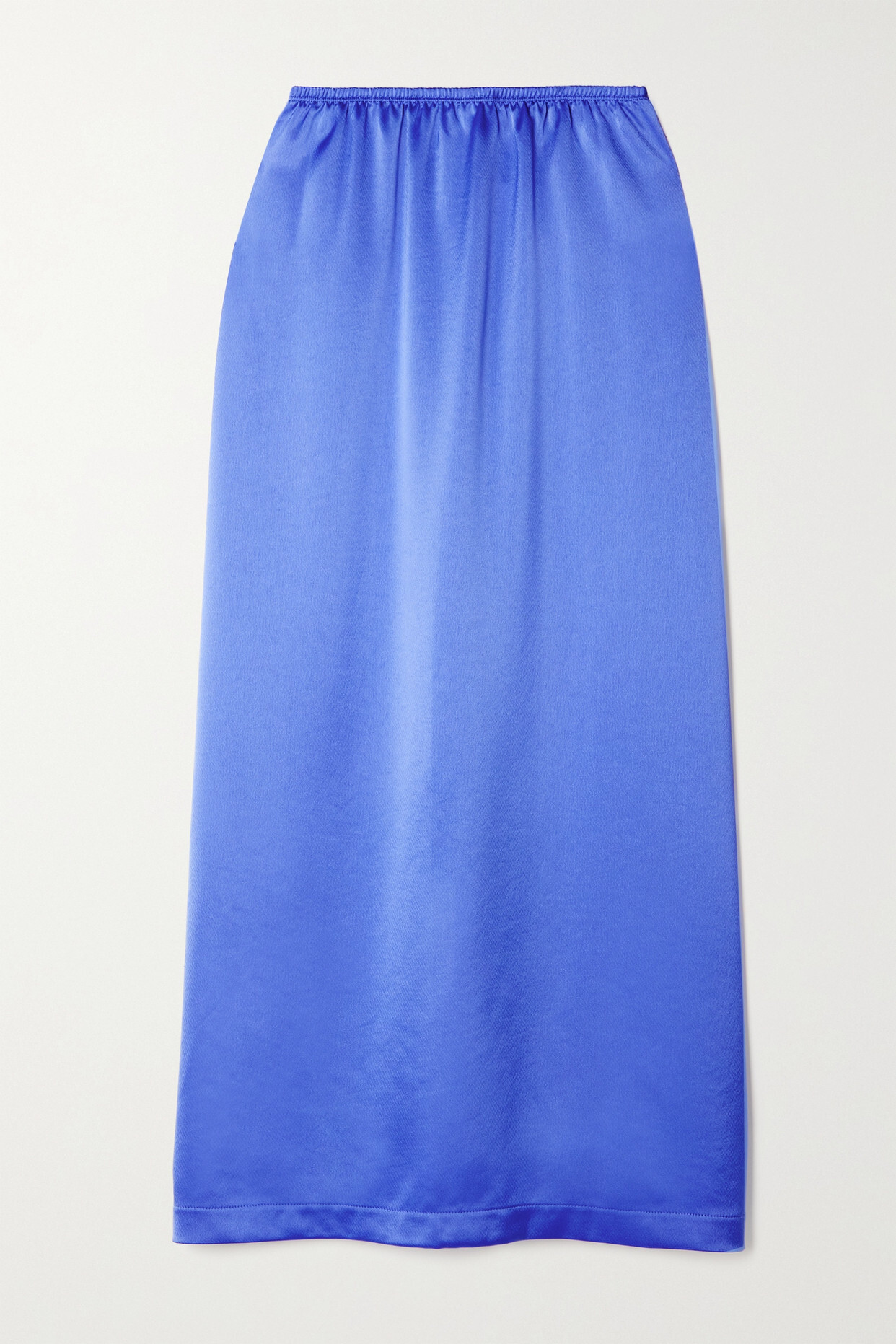 LESET - Barb Satin Midi Skirt - Blue