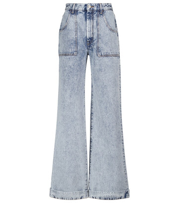 Alessandra Rich High-rise wide-leg jeans in blue