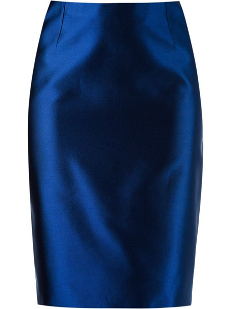 Martha Medeiros high waist pencil skirt in blue