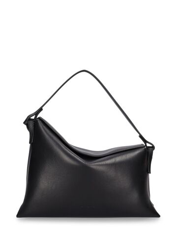 aesther ekme mini lune smooth leather shoulder bag in black