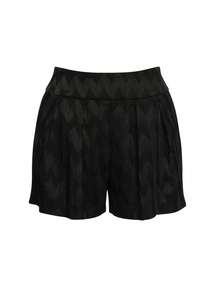 MISSONI Zig Zag Wool Blend Knit Mini Shorts in black