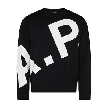 a.p.c. cory crew neck sweatshirt in black