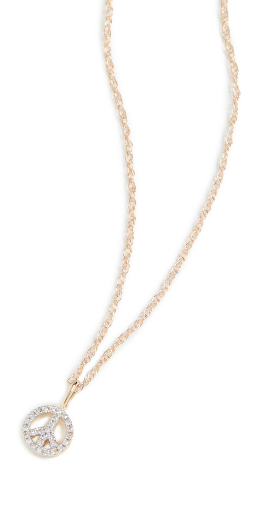 Stone and Strand Pave Peace Out Necklace in gold / white / yellow