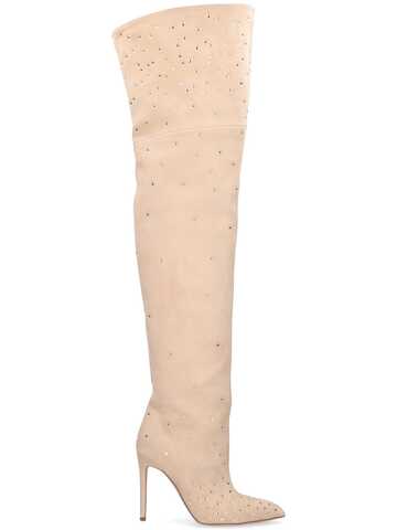 PARIS TEXAS 105mm Holly Over-the-knee Suede Boots in cream