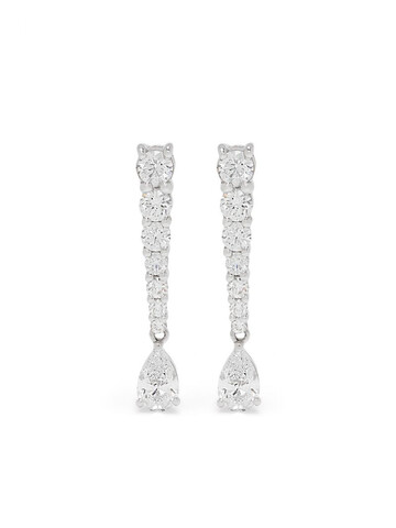 Stefere 18kt white gold diamond stud earrings in silver