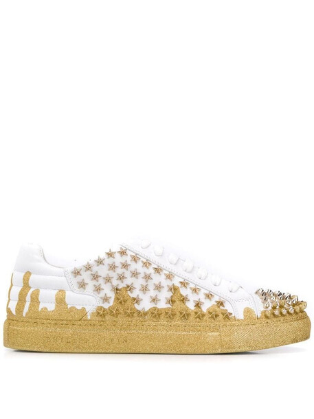 Philipp Plein low-top studded sneakers in white