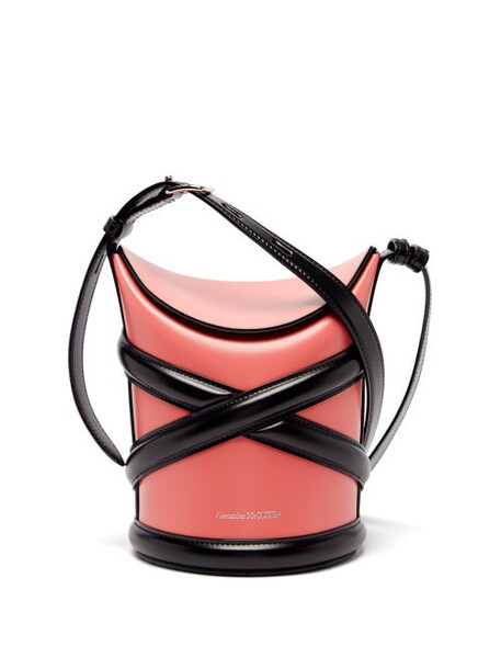 Alexander Mcqueen - The Curve Small Leather Cross-body Bag - Womens - Black Pink