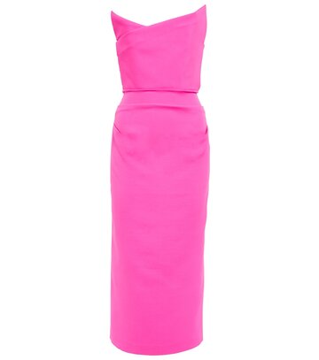 roland mouret silk and wool midi dress in pink