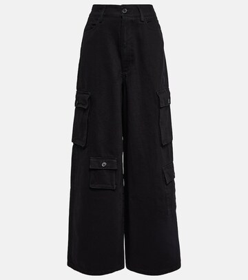 The Frankie Shop Hailey high-rise denim cargo pants in black