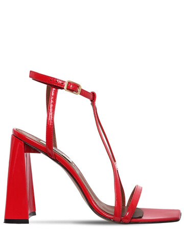 AREA 105mm Patent Leather Sandals in red