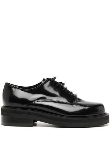 kimhekim pearl-embellished leather loafers - black