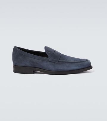 tod's suede loafers in blue