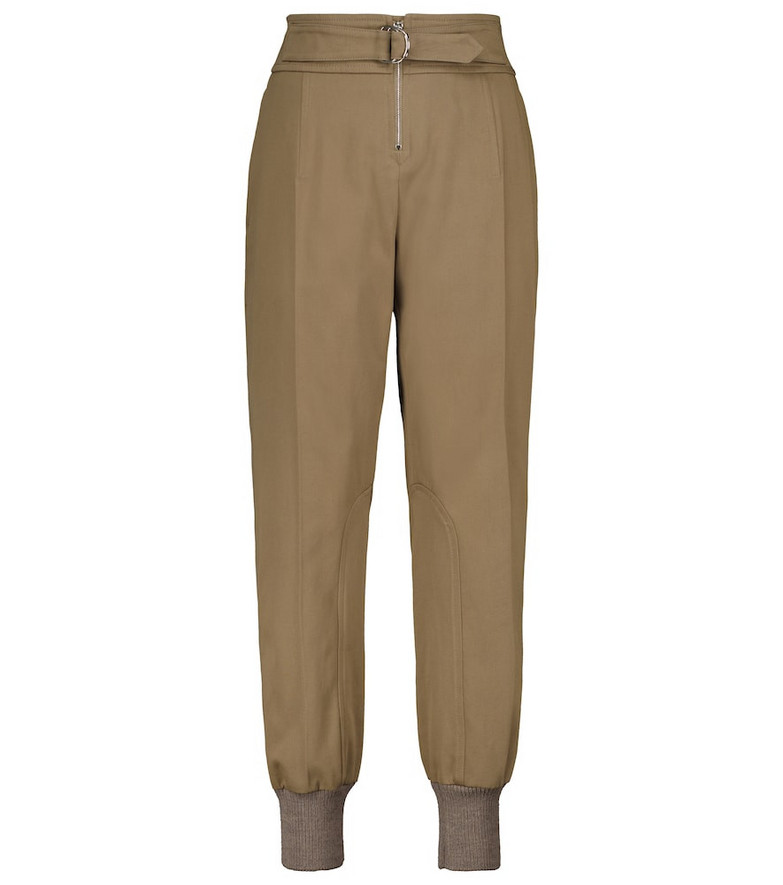 ChloÃ© High-rise cotton pants in brown
