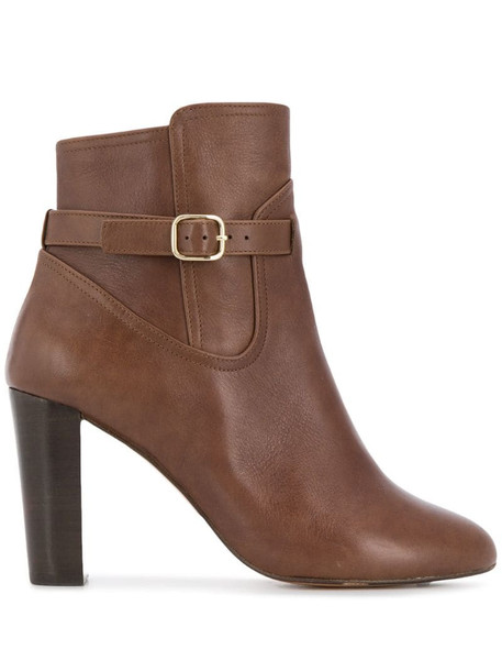Tila March side-buckle ankle boots in brown