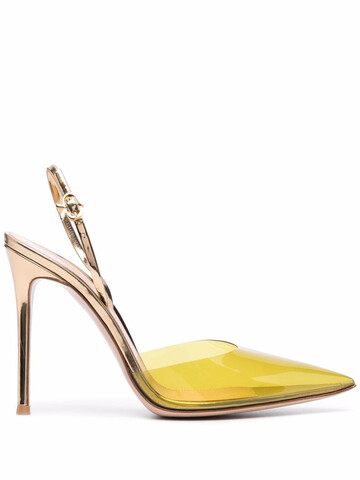 gianvito rossi ribbon d-orsay pointed pumps - yellow