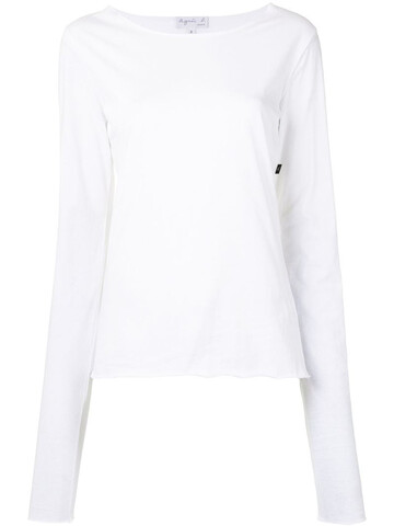 agnès b. Ultra long-sleeved T-shirt in white