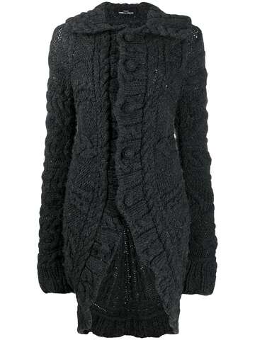 comme des garçons pre-owned 2006 chunky knit elongated cardigan - grey