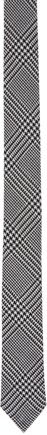 thom browne black & white classic tie