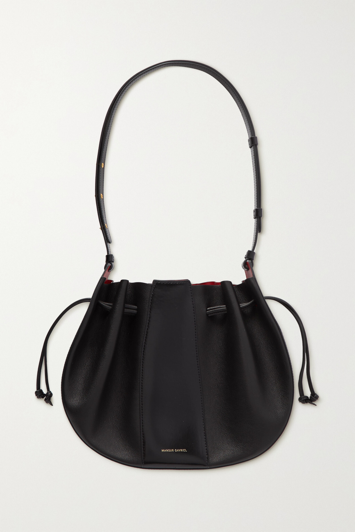 Mansur Gavriel - Lilium Smooth And Textured-leather Shoulder Bag - Black