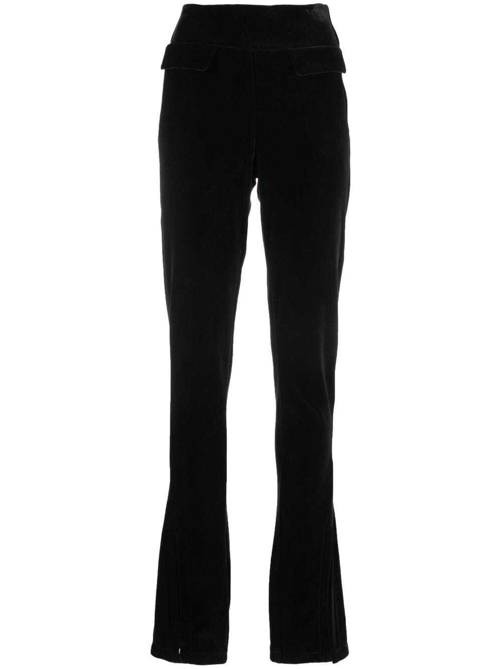 Genny high-waisted velvet trousers - Black