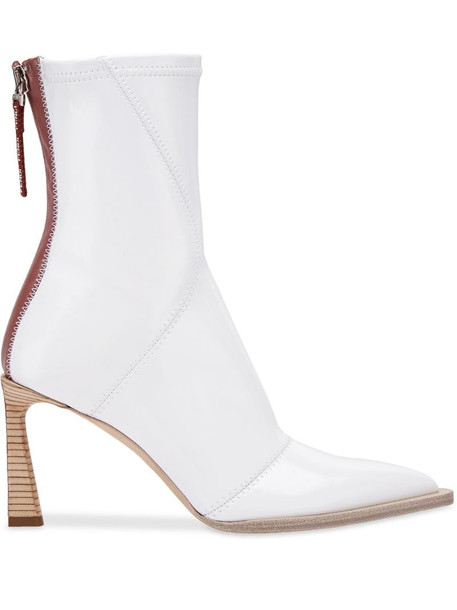 Fendi FFrame structured heel ankle boots in white