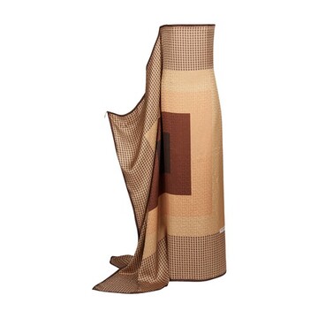Balmain Long dress with monogrammed scarf in brown