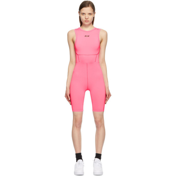 MSGM Pink Active Short Jumpsuit