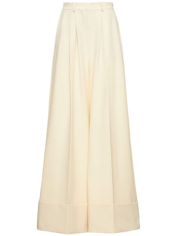 MOSCHINO Crepe Extra Wide Leg Pants in cream