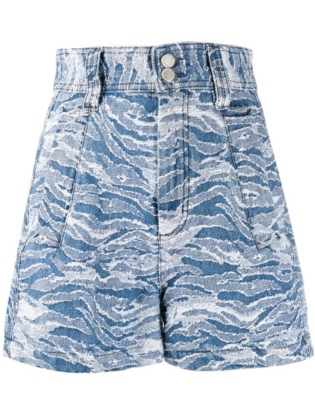 Just Cavalli zebra pattern shorts in blue