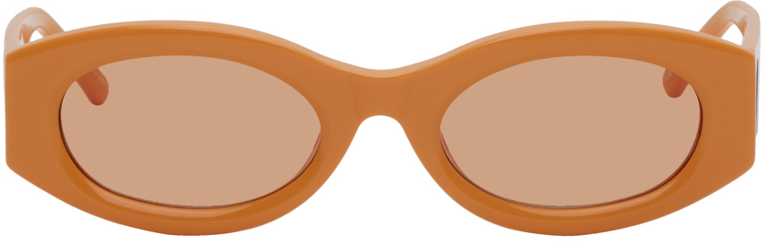 The Attico Orange Linda Farrow Edition Berta Sunglasses