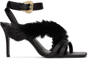 versace jeans couture black emily heeled sandals