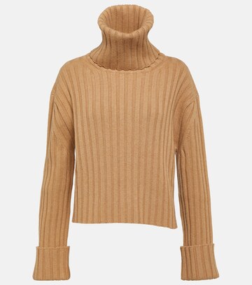 gucci wool and cashmere turtleneck sweater in beige